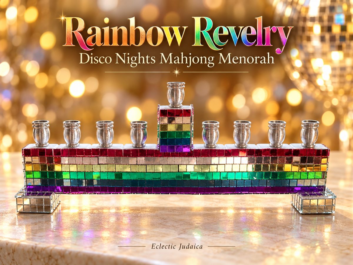 Disco Nights Mahjong Menorah Collection— Silver, Black & Rainbow Mirror Styles