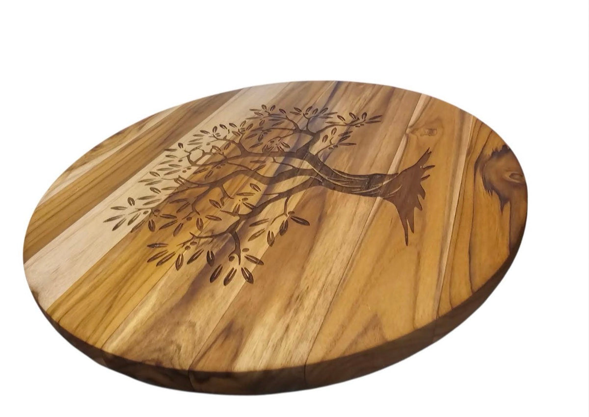 Olive Tree Teak Challah Board
