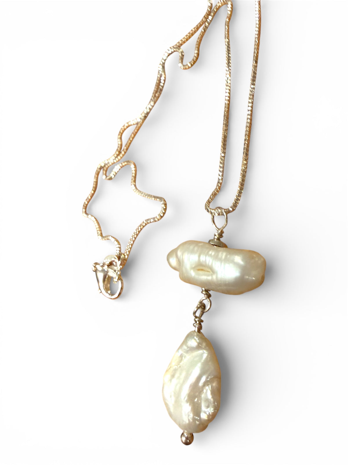 Sterling Silver Freshwater Pearl Dangling Pendant Necklace
