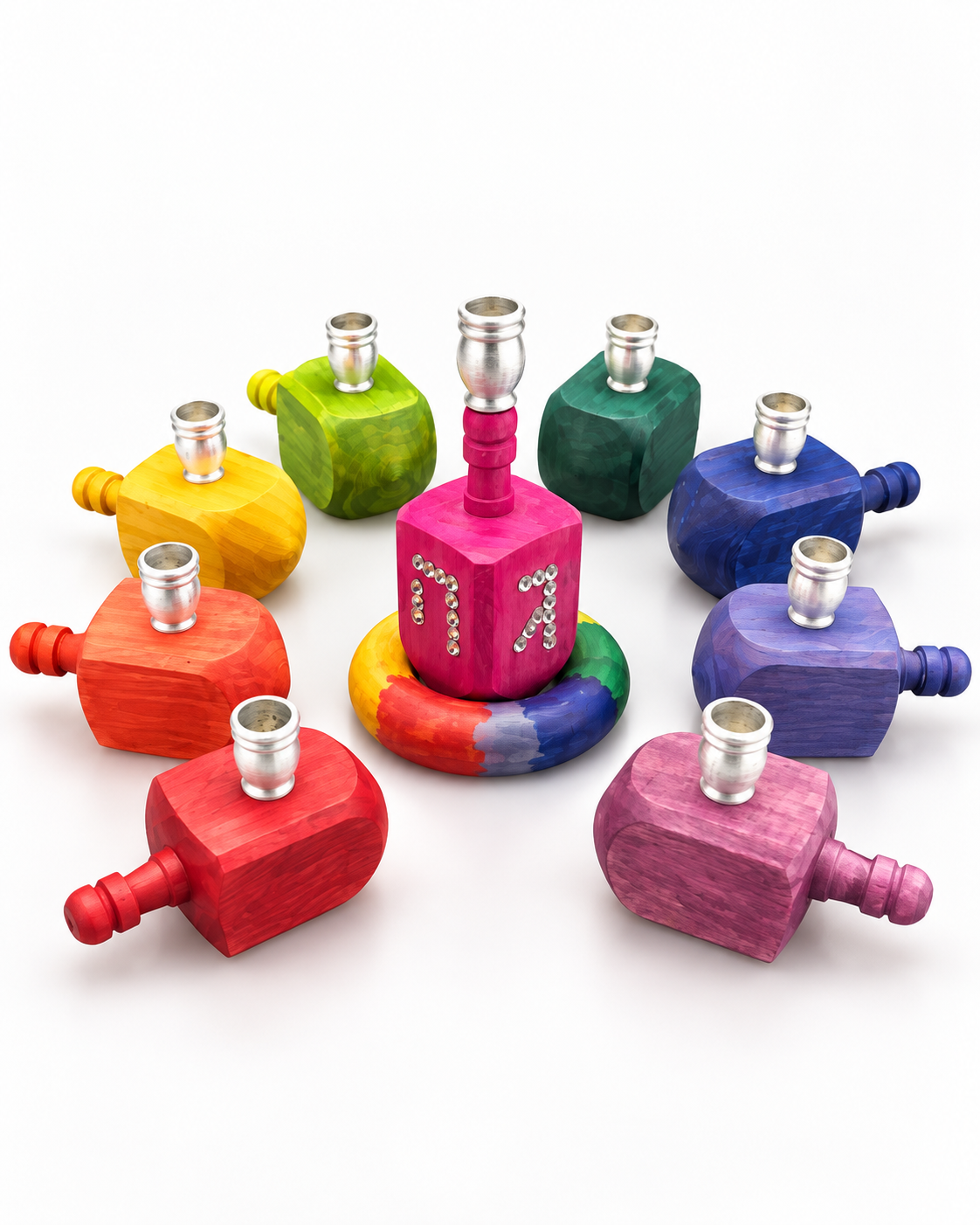 Eight Crazy Spins | Rainbow Dreidel Menorah