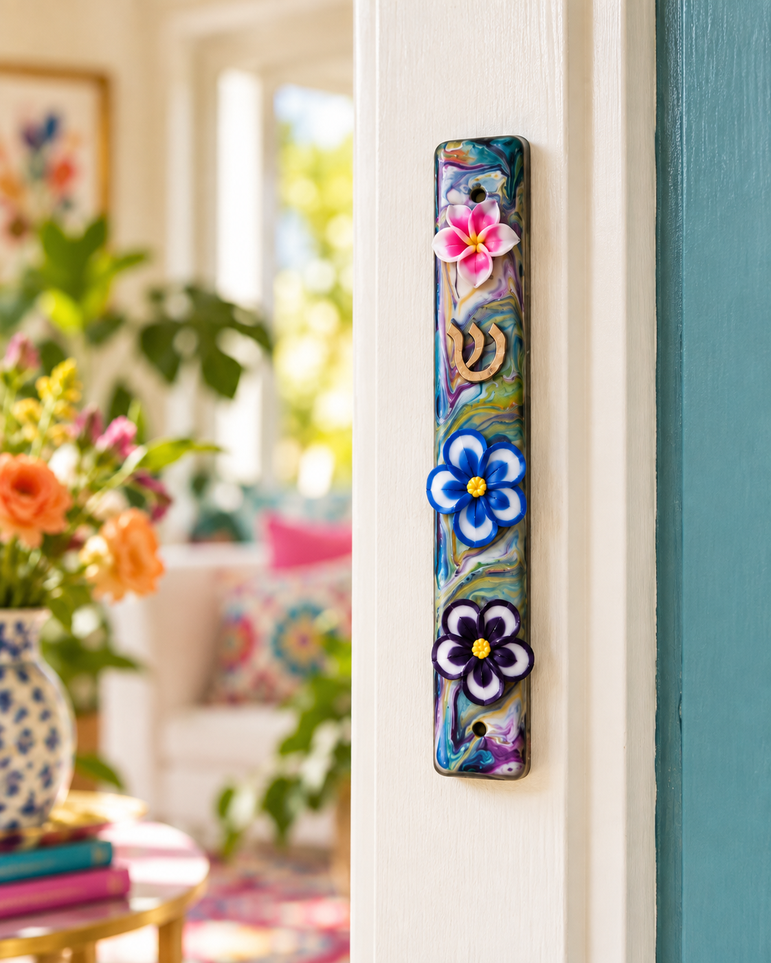 Bluebell | Hand-Painted Floral Mezuzah Case