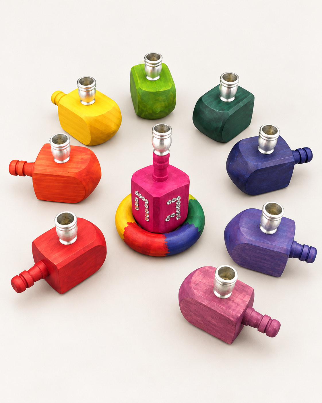 Eight Crazy Spins | Rainbow Dreidel Menorah