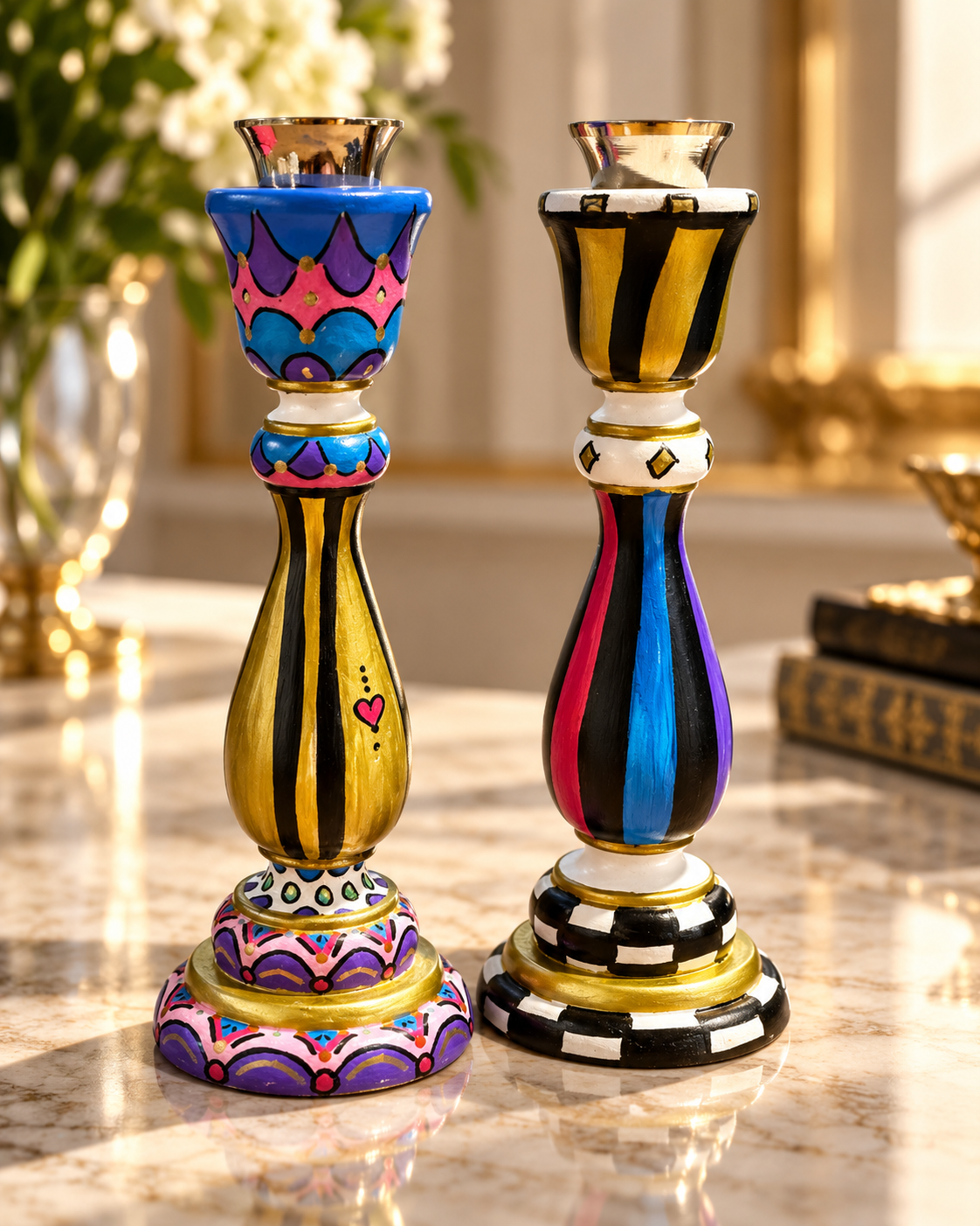 The Delphina Shabbat Candlesticks