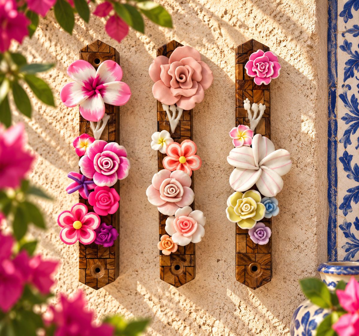 Garden of Shalom Floral Mezuzah Collection