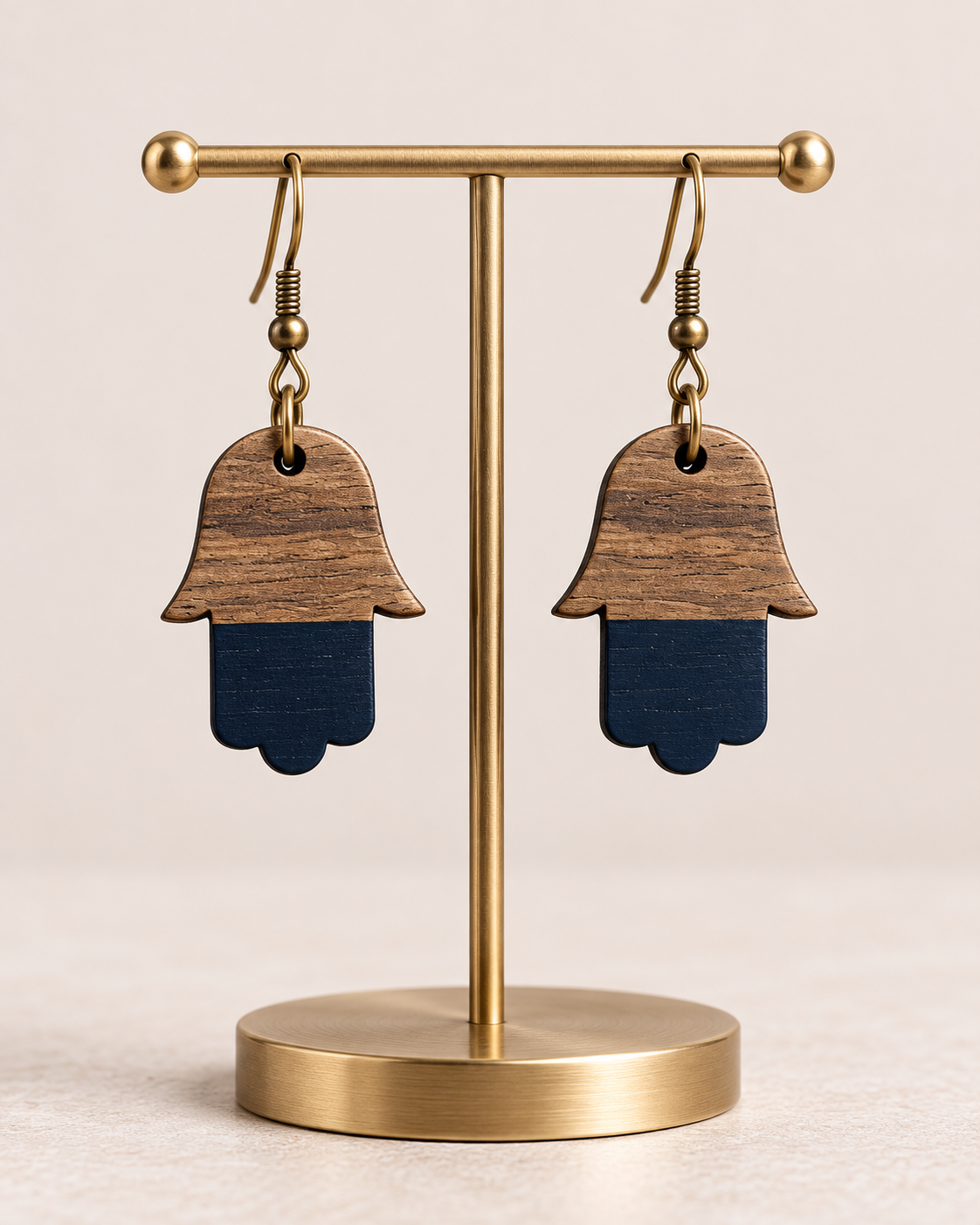 Little Blessings — Wood & Resin Hamsa Earrings