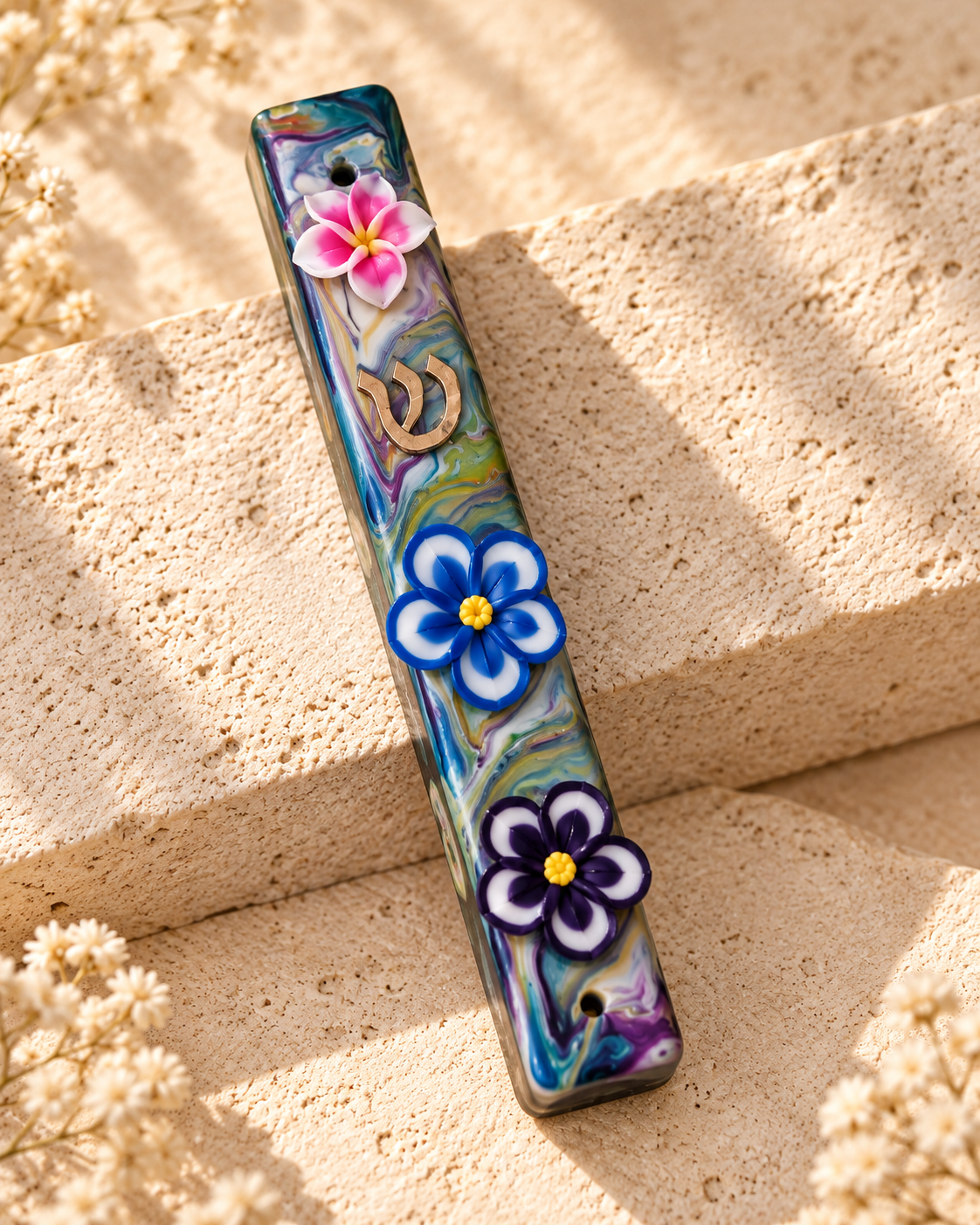 Bluebell | Hand-Painted Floral Mezuzah Case