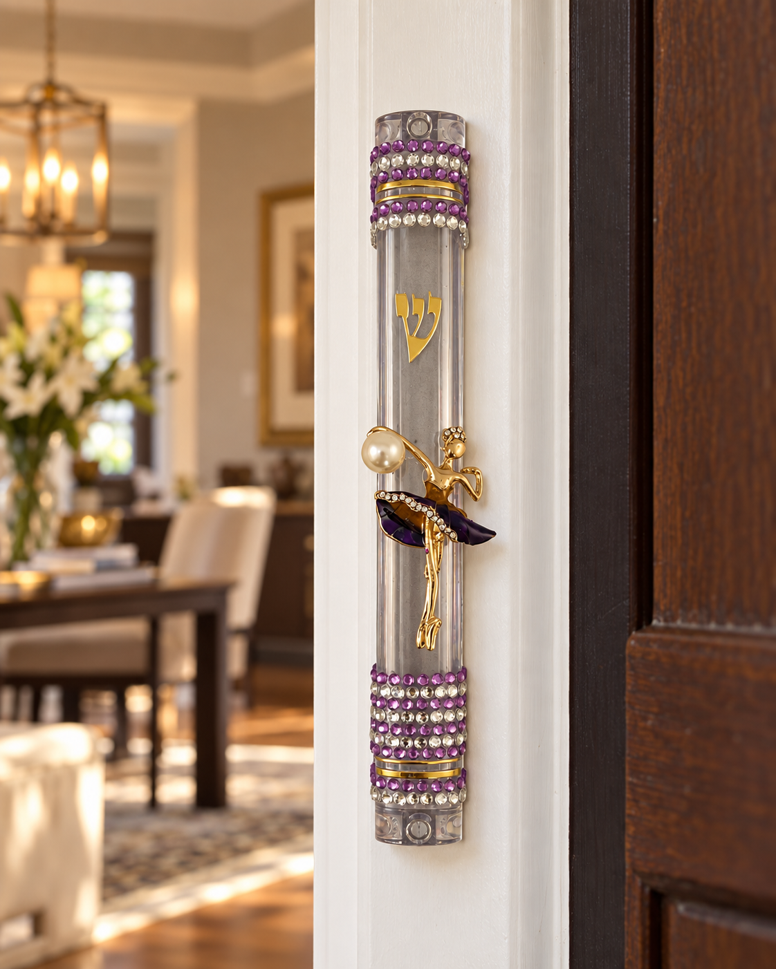 Purple Pirouette Mezuzah Case