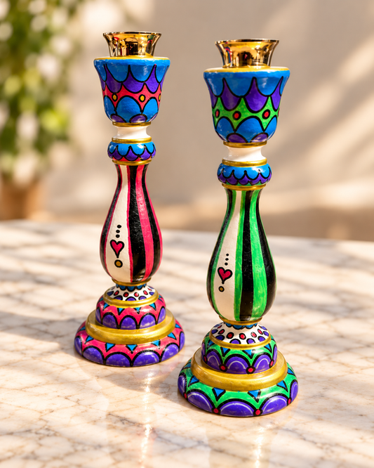 Zahava Ahava Shabbat Candlesticks