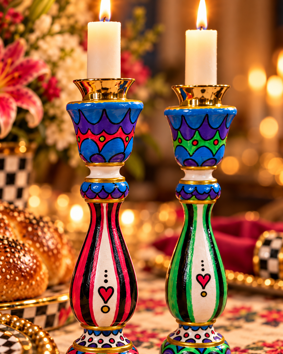 Zahava Ahava Shabbat Candlesticks