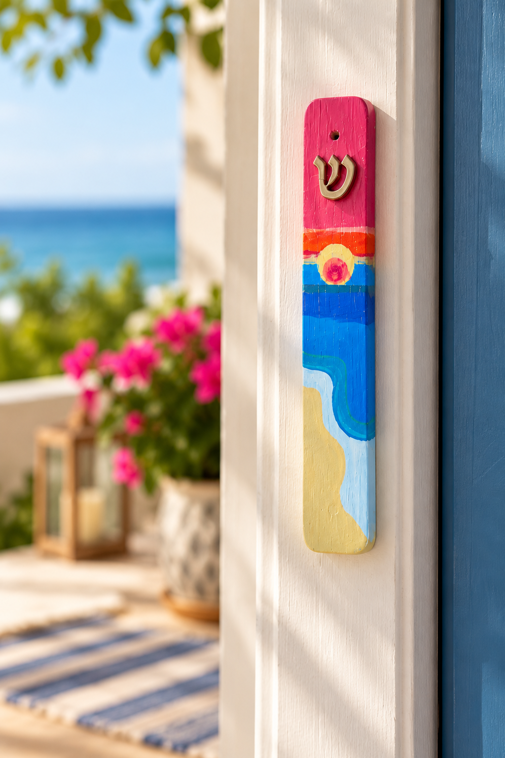 Shalom Shores Hand-Painted Mezuzah