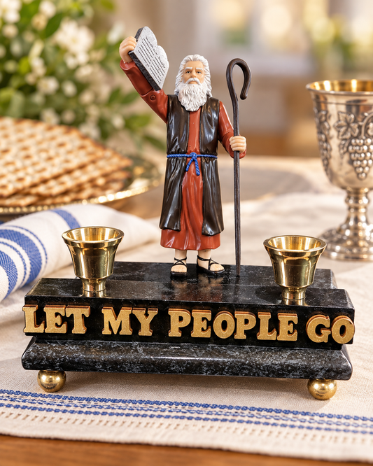 Let My People Go Moses Shabbat Candle Holder