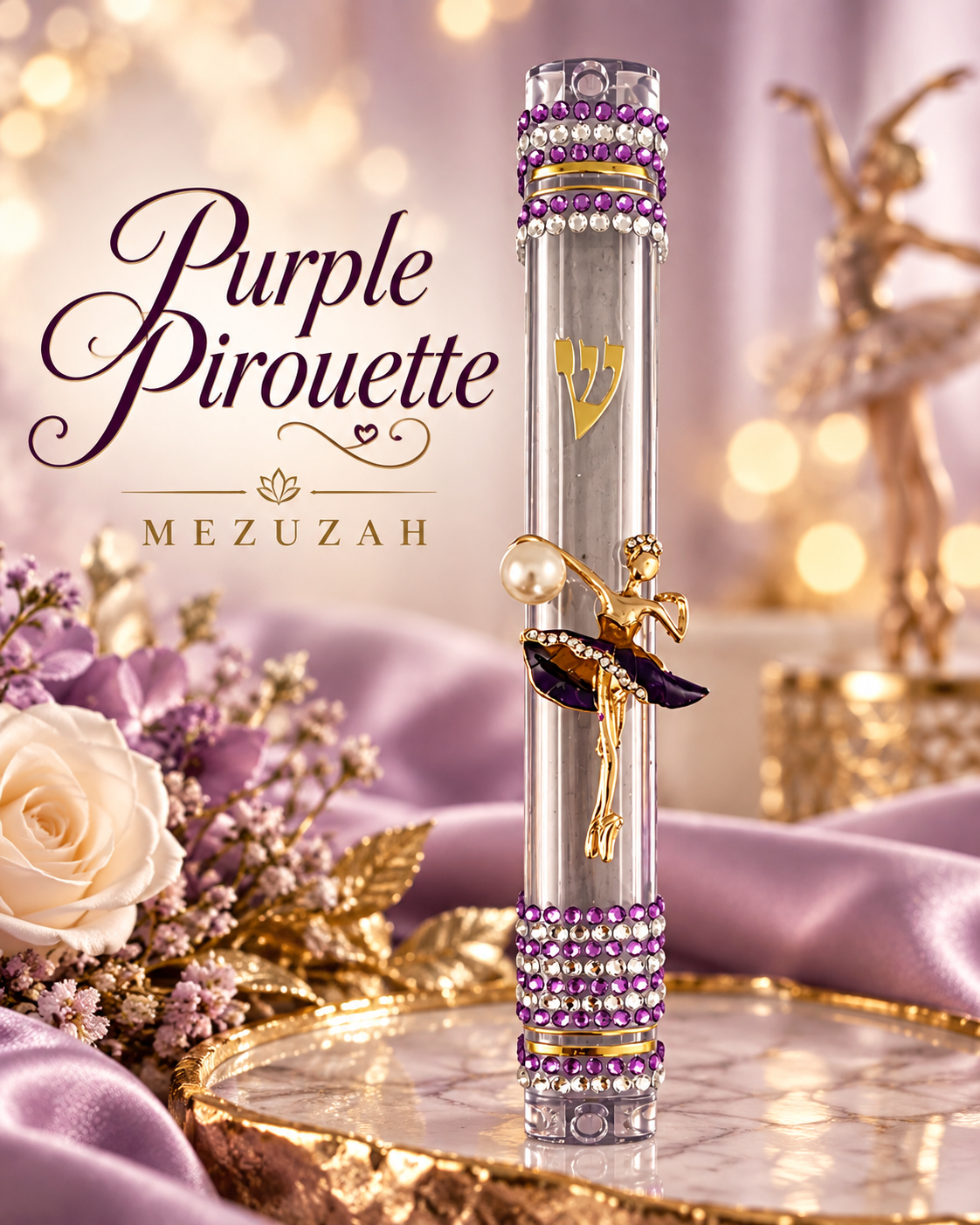 Purple Pirouette Mezuzah Case