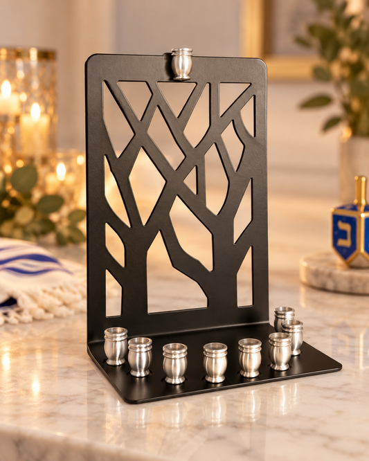 Branches of Light Menorah – One-of-a-Kind Repurposed Metal Hanukkiah