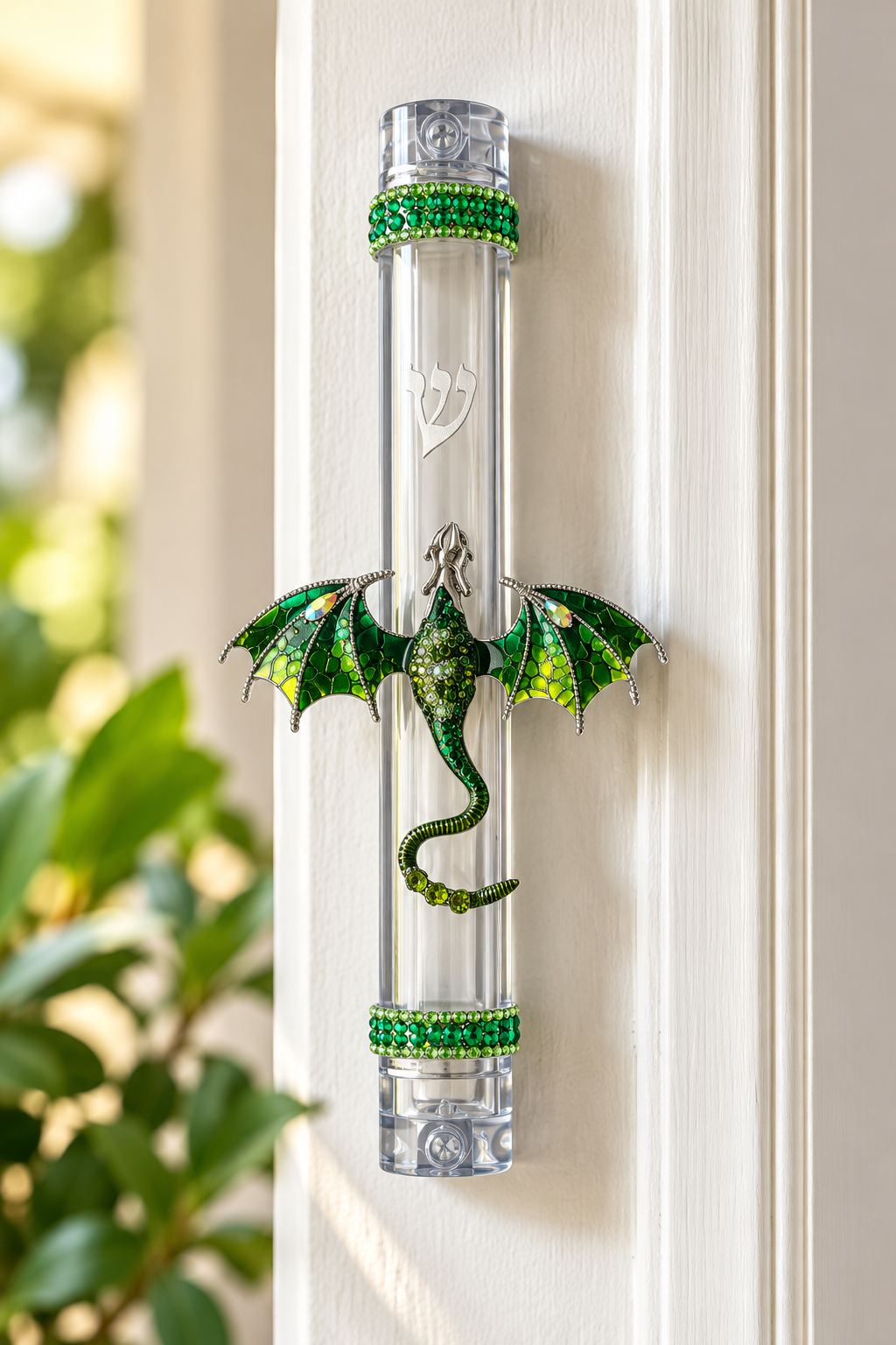 Jeweled Dragon Mezuzah Case