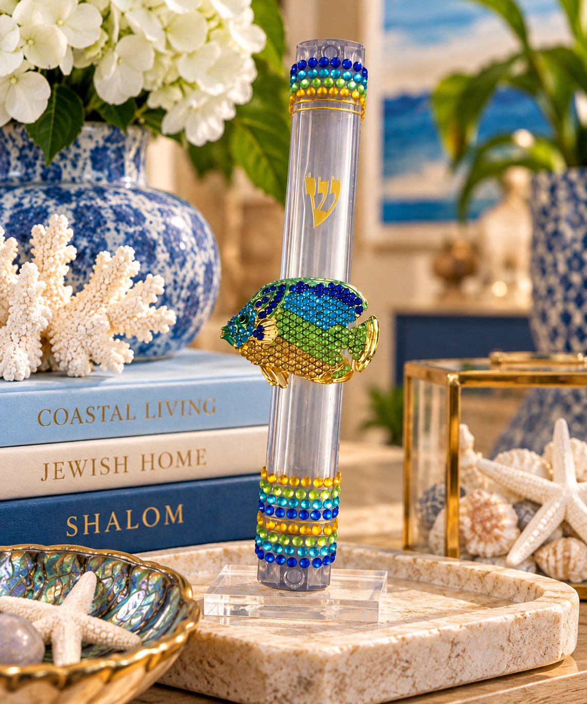 Tropical Fish Mezuzah Case| Sea of Shalom Collection