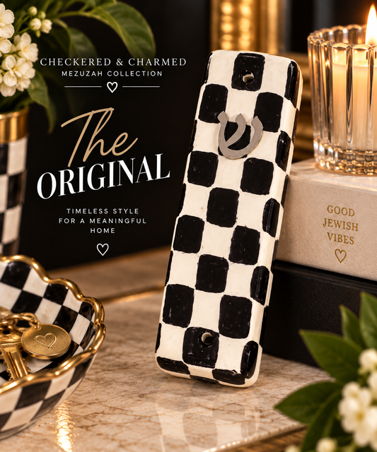 Checkered & Charmed Ceramic Mezuzah Collection