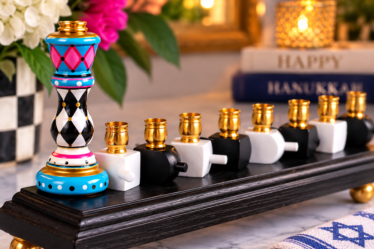 The Basha Menorah — Hand-Painted Dreidel Menorah