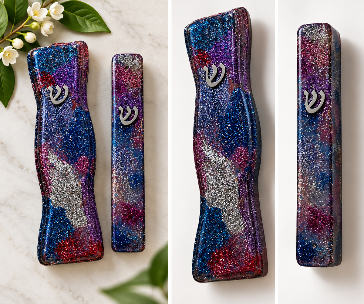 The Mazel Collection — Handcrafted Glitter Mezuzahs
