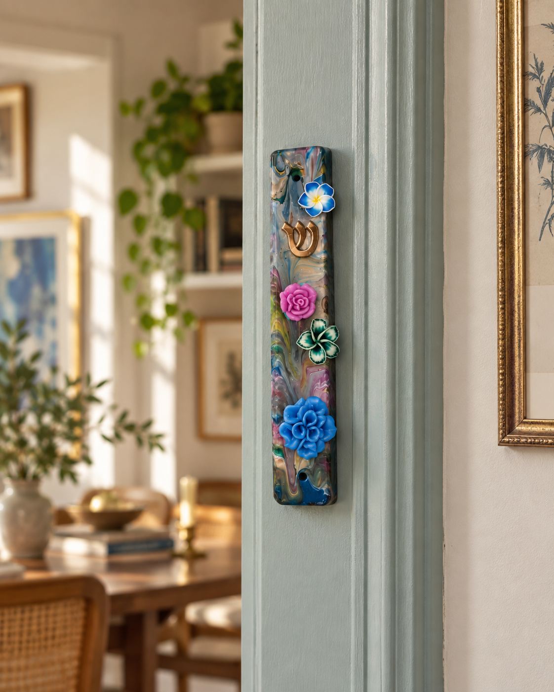 Secret Garden | Hand-Painted Floral Mezuzah Case