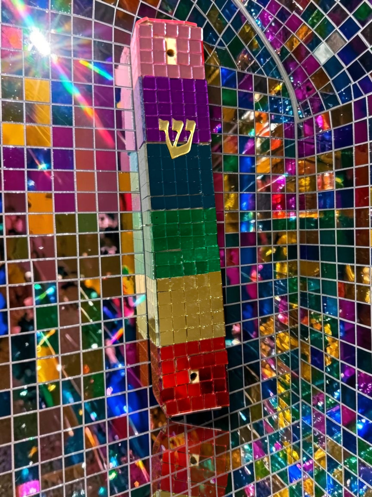 Disco Mirrored Mezuzah Case- Multiple Colors Available