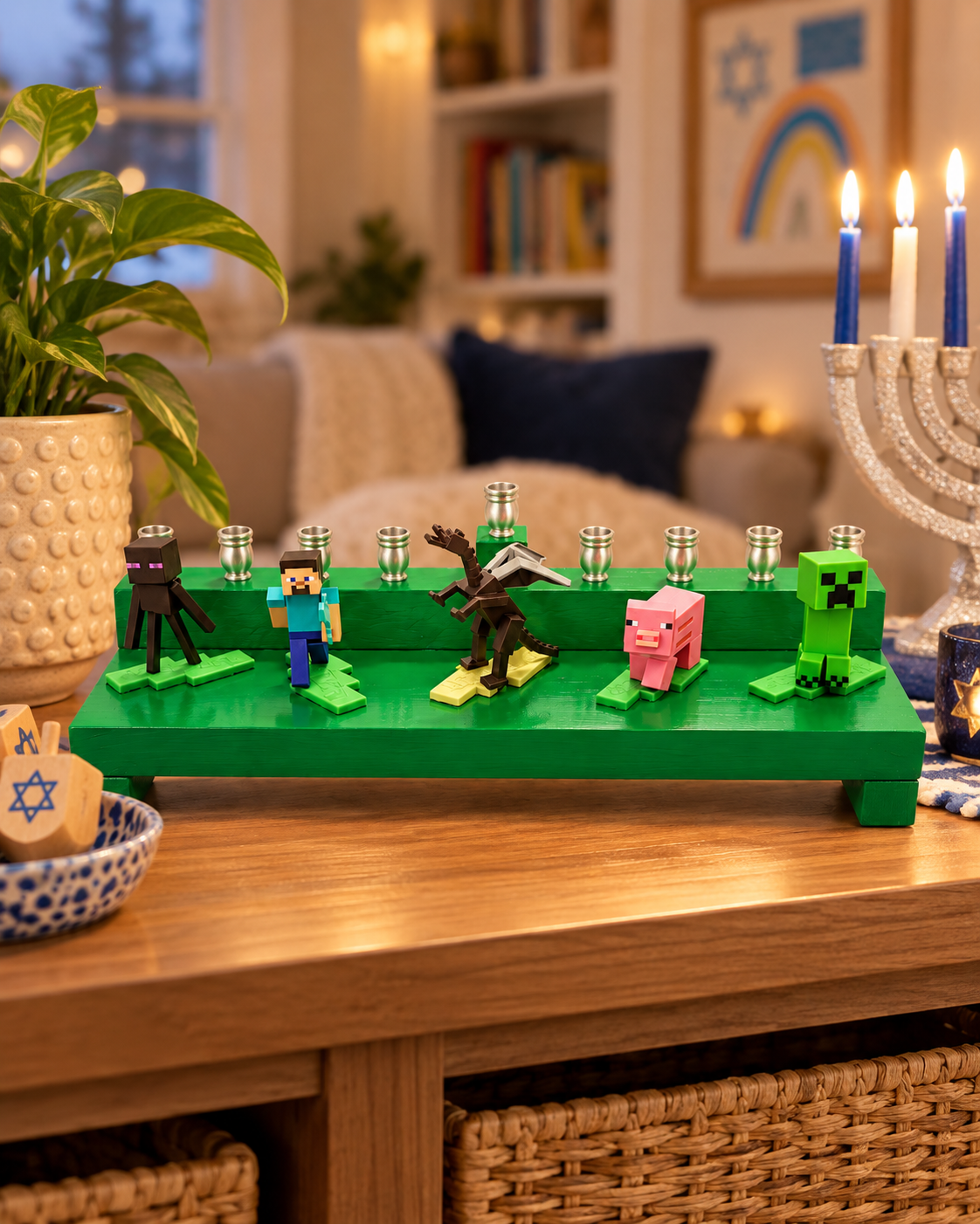 Block by Block: A Minecraft-Inspired Hanukkah Menorah