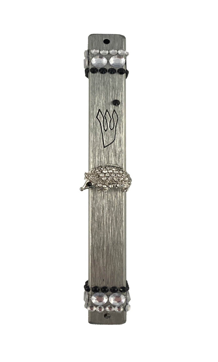 Silver Hedgehog Mezuzah Case