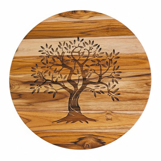 Olive Tree Teak Challah Board