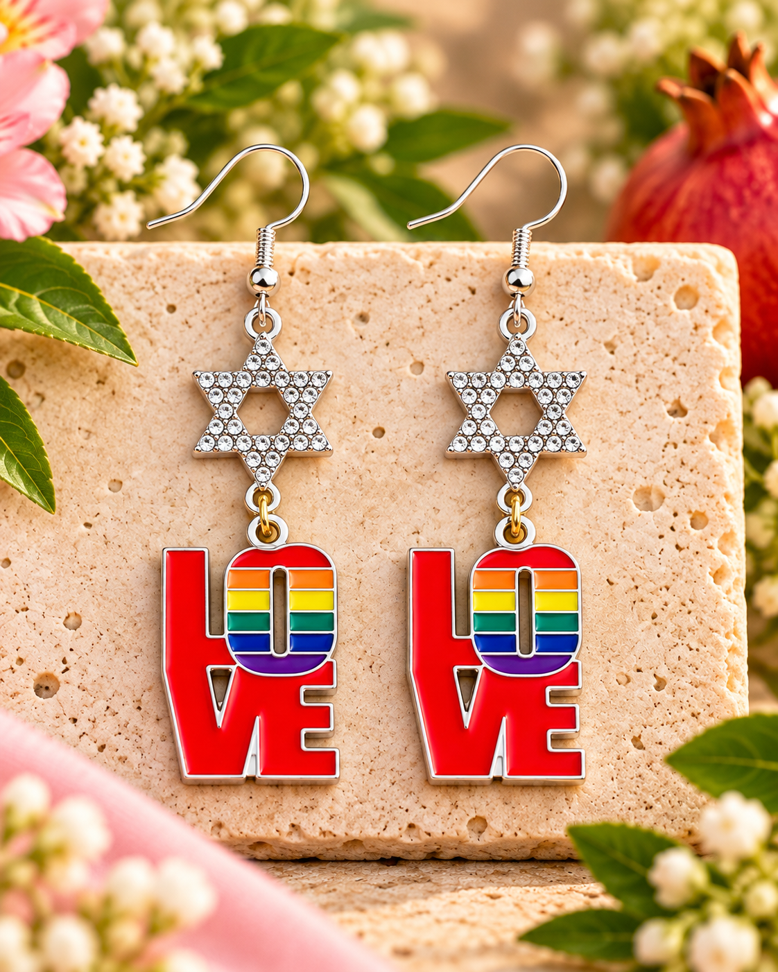 Love & Pride | Rainbow Star of David Earrings Collection