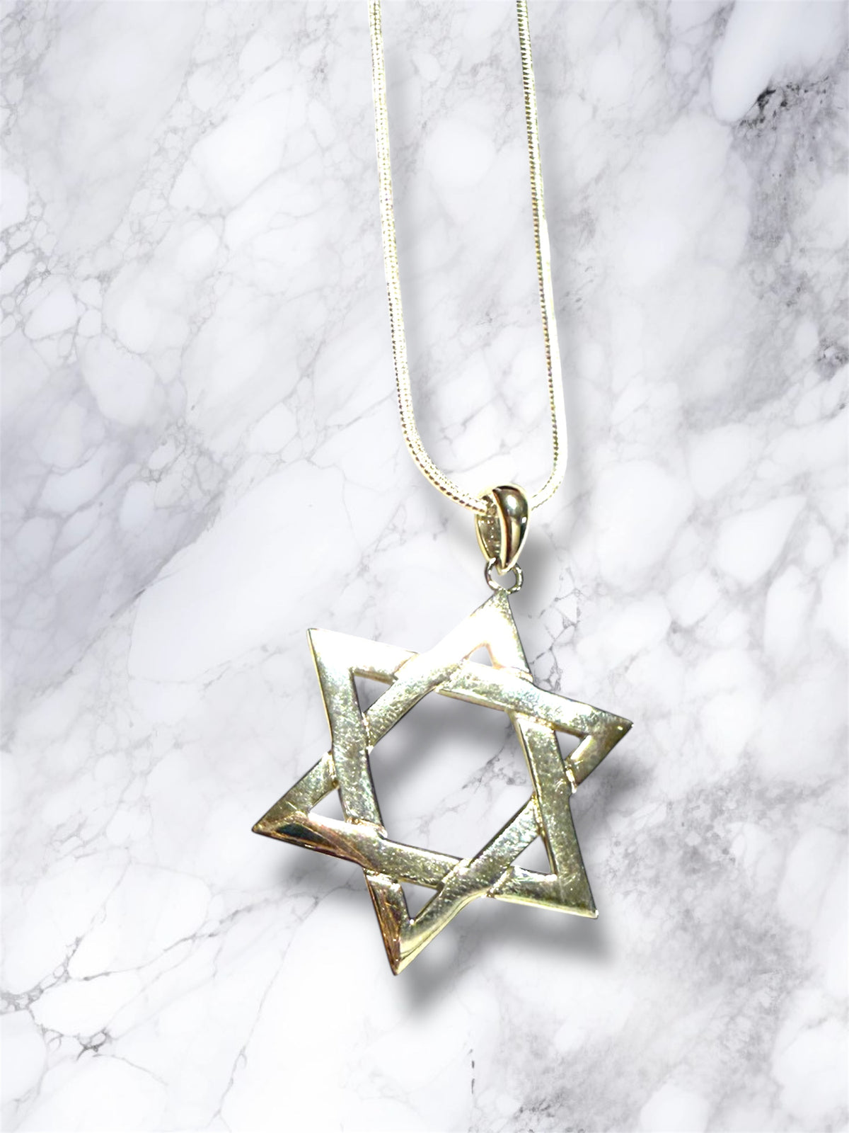 Sterling Silver Woven Jewish Star Magen David necklace