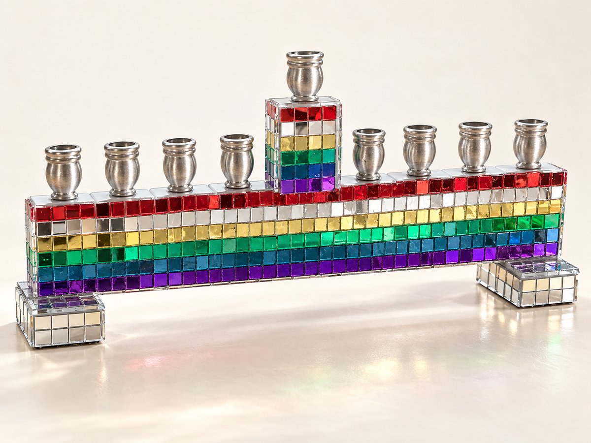 Disco Nights Mahjong Menorah Collection— Silver, Black & Rainbow Mirror Styles