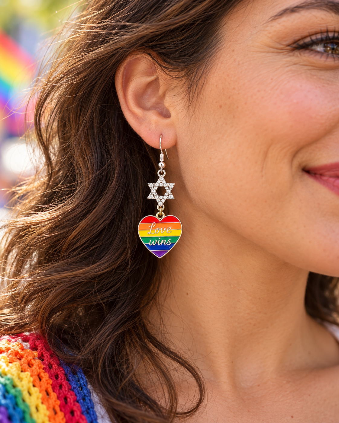 Love & Pride | Rainbow Star of David Earrings Collection