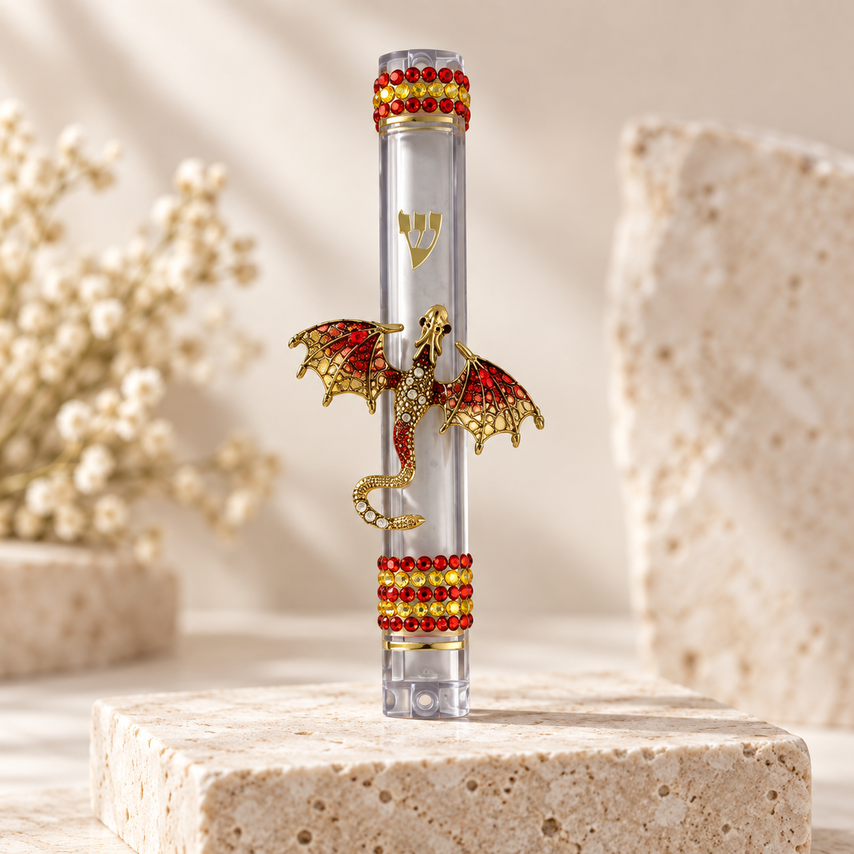 Jeweled Dragon Mezuzah Case