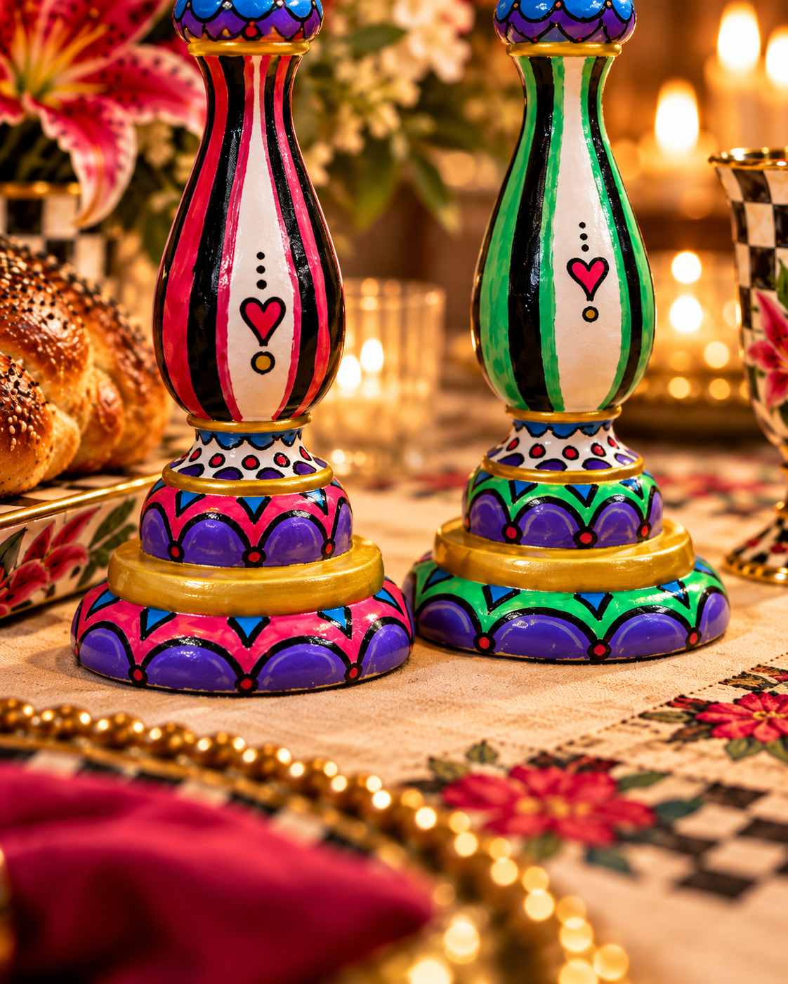 Zahava Ahava Shabbat Candlesticks