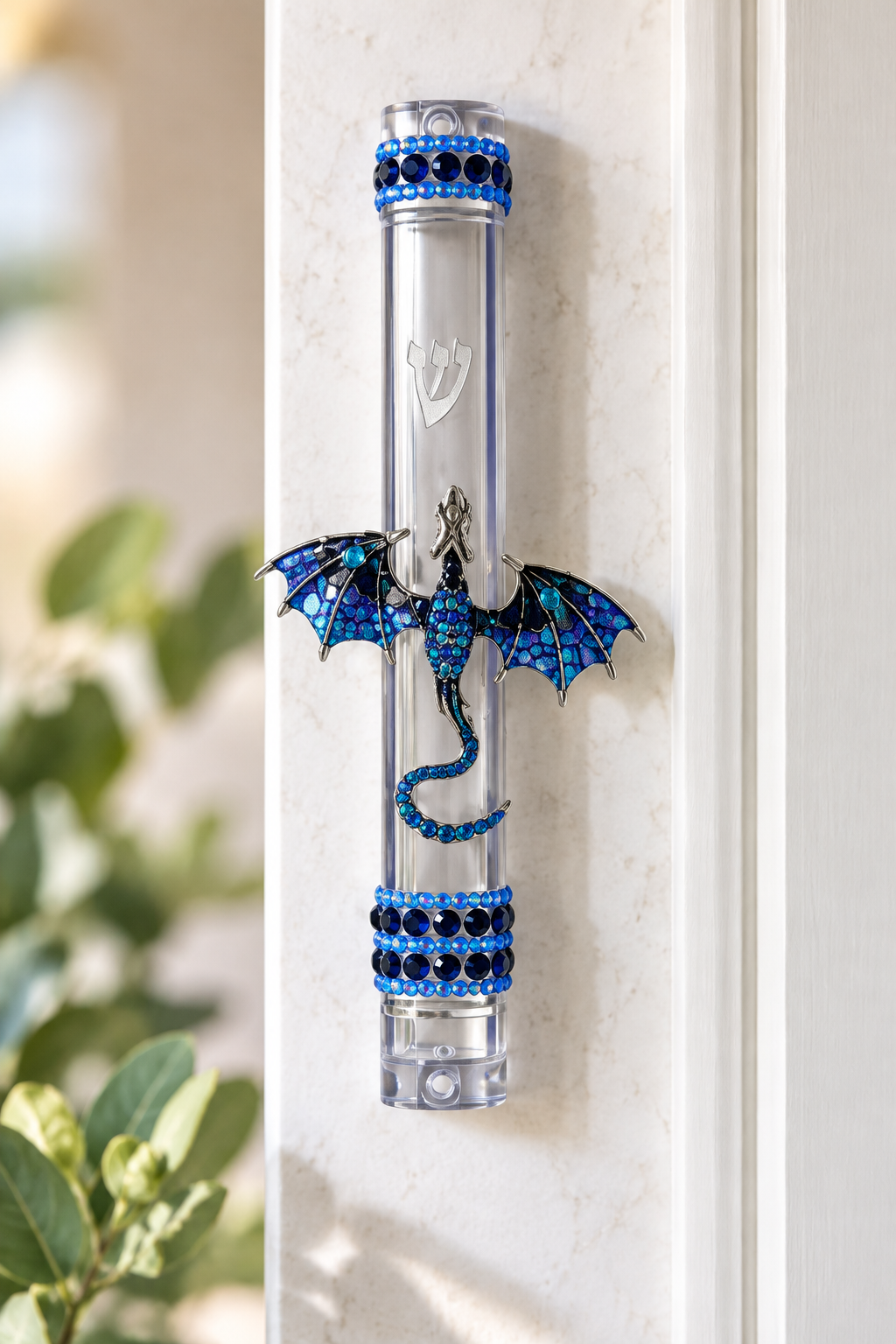 Jeweled Dragon Mezuzah Case