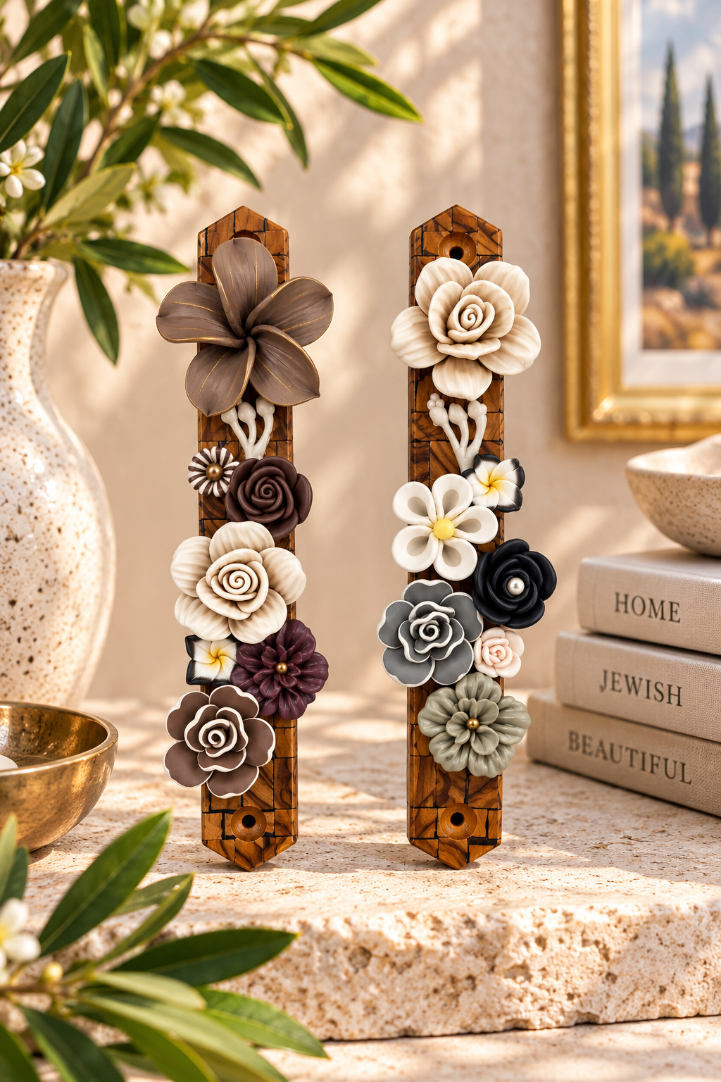 Garden of Shalom Floral Mezuzah Collection