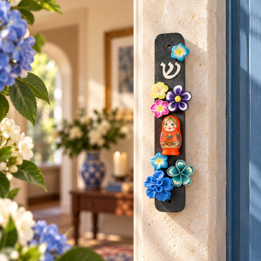 Garden Bracha Matryoshka Mezuzah Case