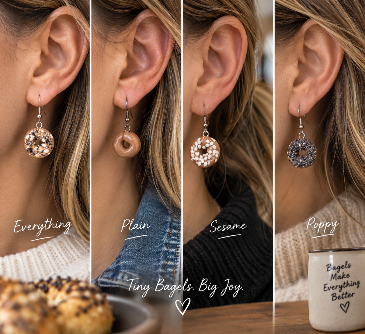 Mini Bagel Earrings