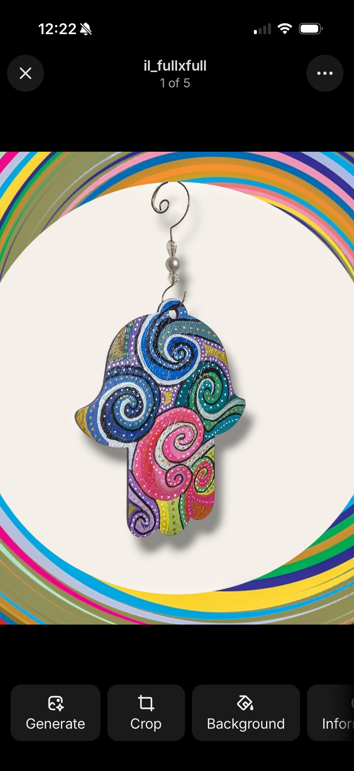 The Shalomstock Collection — Hand-Painted Hamsa Wall Art | Peace, Love & Flower Power Judaica