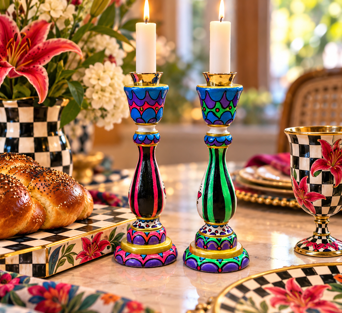 Zahava Ahava Shabbat Candlesticks