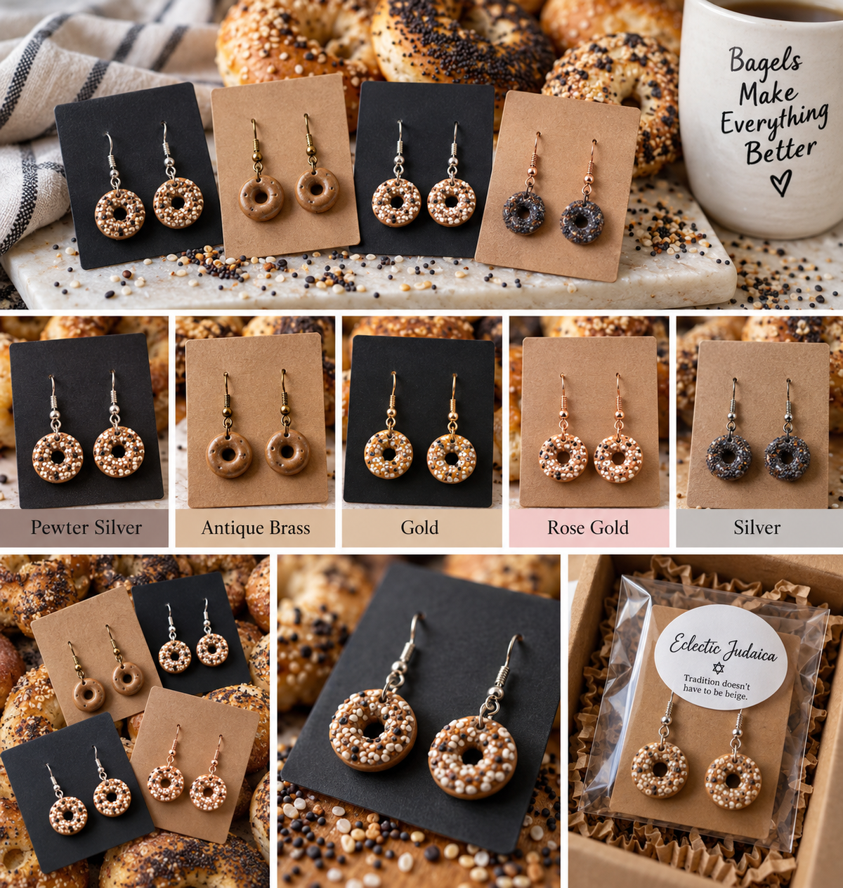 Mini Bagel Earrings