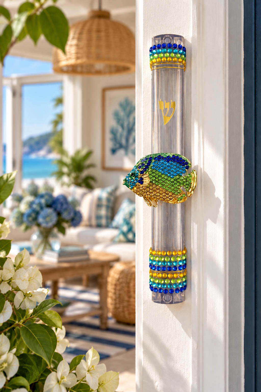 Tropical Fish Mezuzah Case| Sea of Shalom Collection