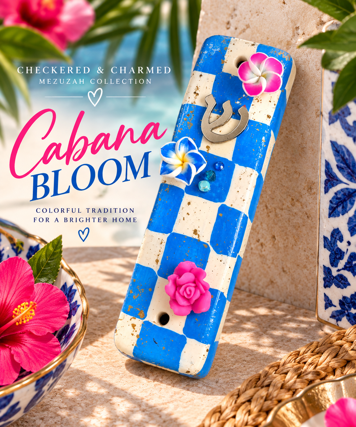 Checkered & Charmed Ceramic Mezuzah Collection