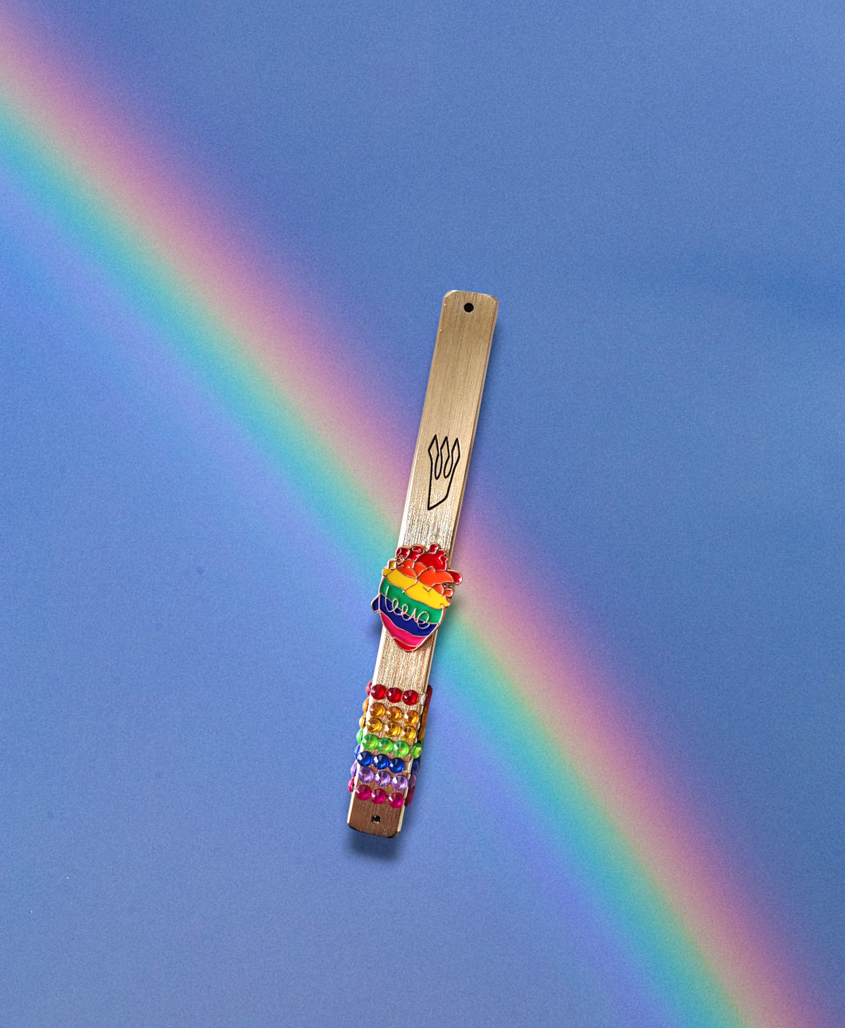 Enamel Heart Mezuzah