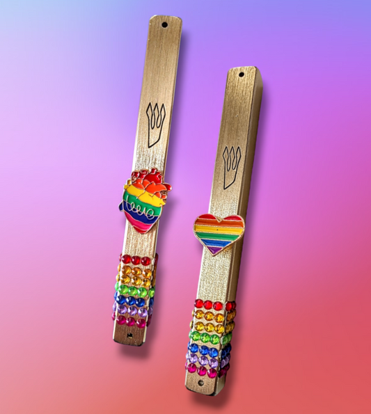 Enamel Heart Mezuzah
