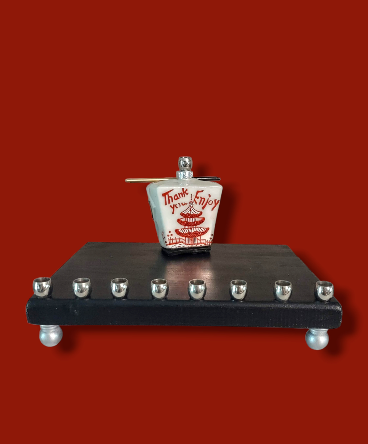 Chinese Takeout Box Menorah | Handmade Hanukkah Menorah