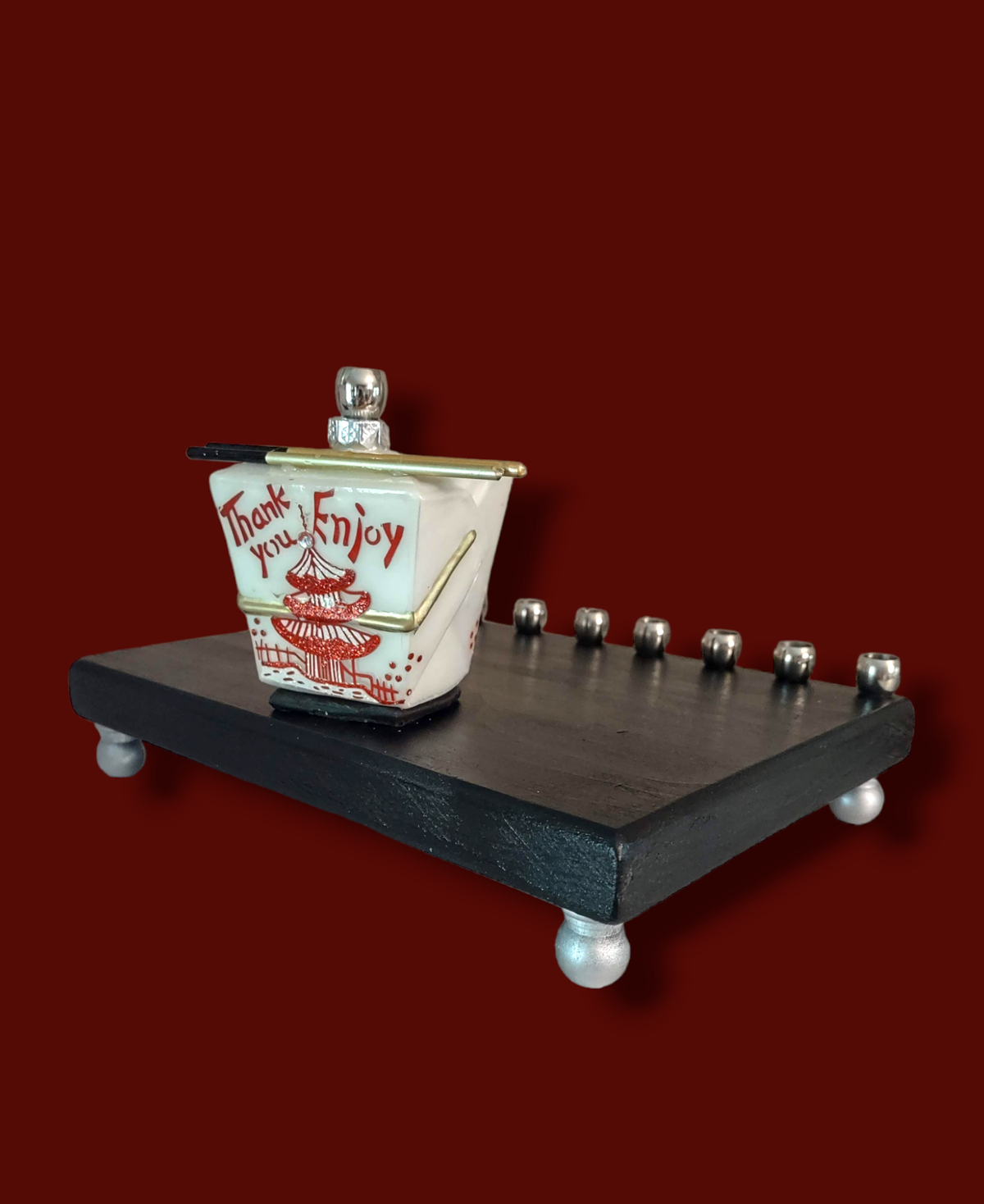 Chinese Takeout Box Menorah | Handmade Hanukkah Menorah