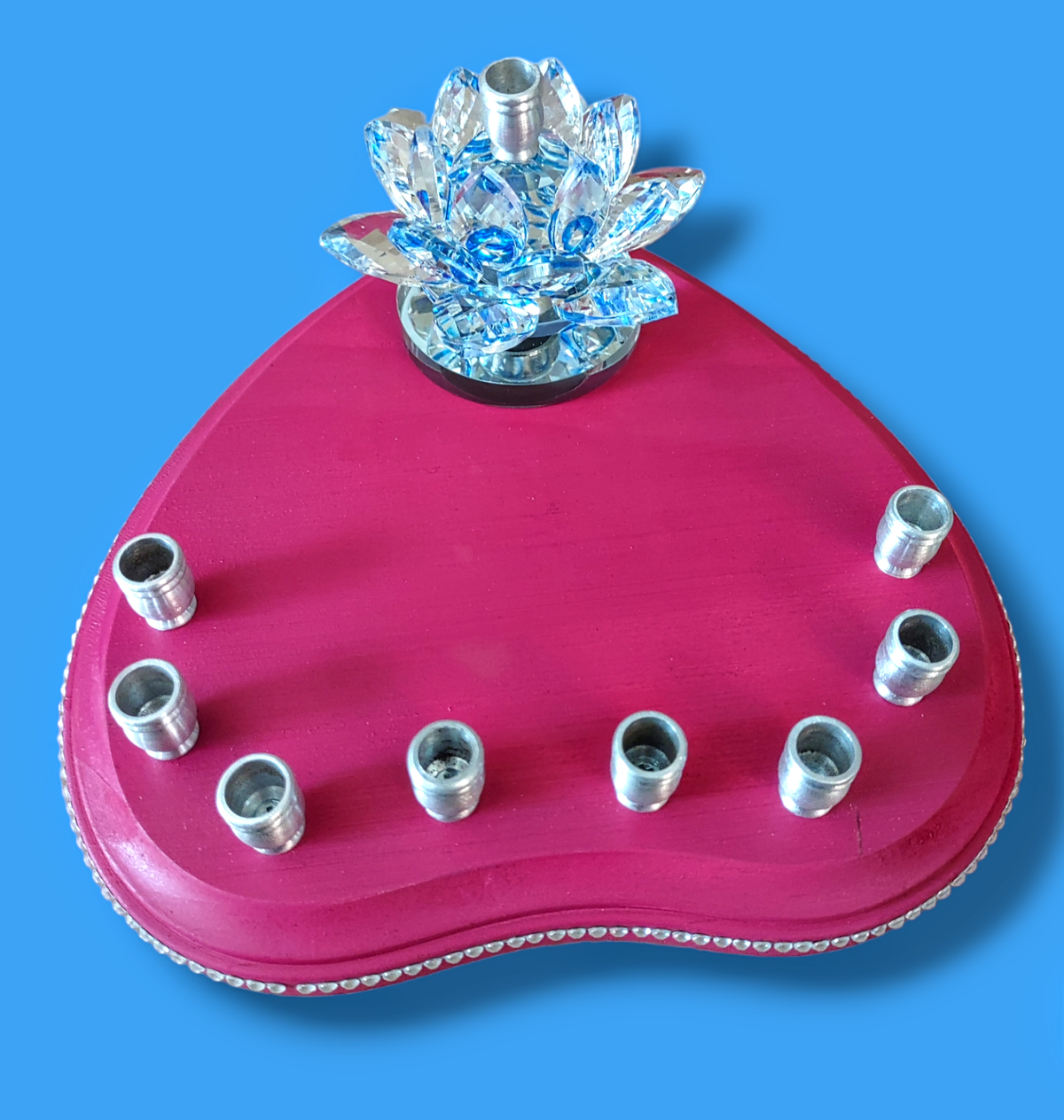 Crystal Lily Spinning Menorah