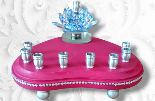 Crystal Lily Spinning Menorah