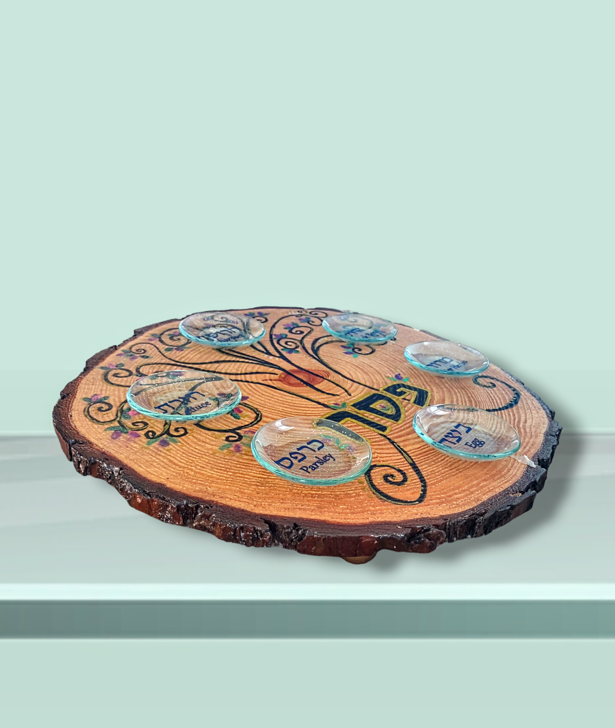 Hand Painted Tree of Life Seder Plate