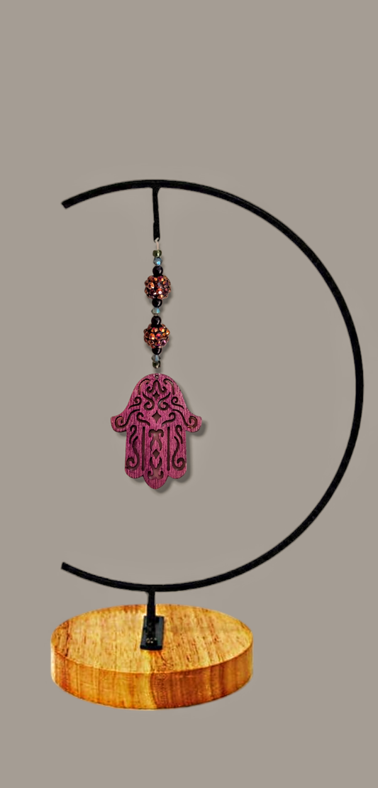 Hamsa & Star of David Hand painted wooden Ornaments